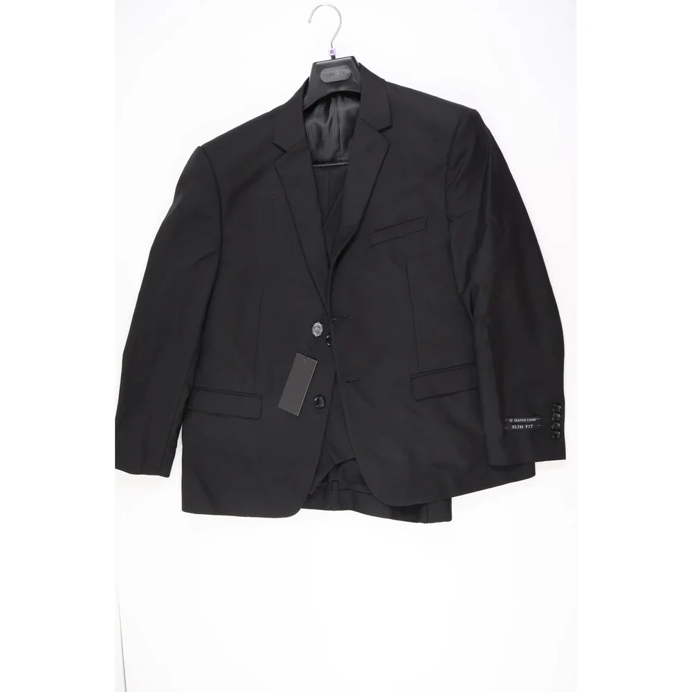 Gianni Uomo 3-Piece Suit Set Black Solid 36S Slim Fit NWT